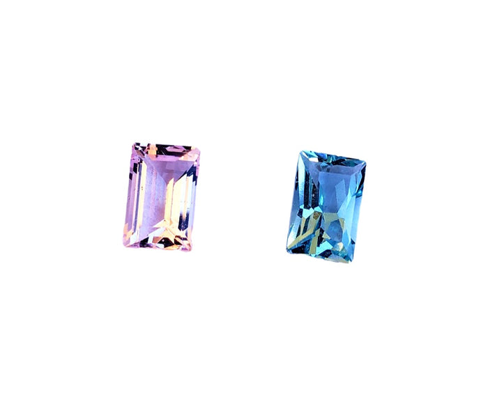 Aquamarine and Morganite Gem - 3.33 carats, mix Emerald cut, Unheated. #DA200035