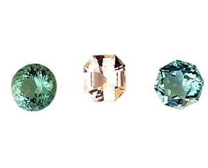 Aquamarine and Morganite Gem - 2.80 carats set, Mix cut Unheated. #DA200034