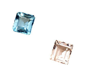 Aquamarine and Morganite Gem - 3.25 carats, Emerald cut, Unheated. #DA200031