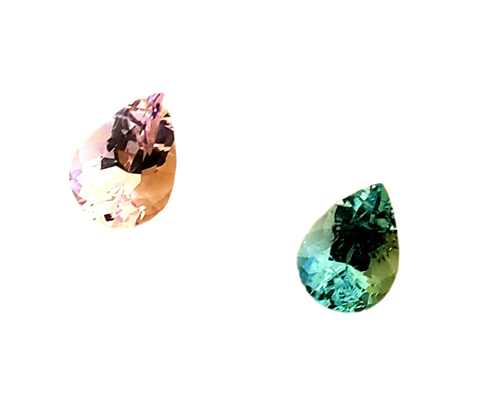 Aquamarine and Morganite Gem - 3.41 carats, mix pear shape.Unheated. #DA200033