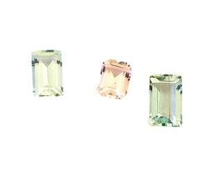 Aquamarine and Morganite Gem - 4.73 carats, mix Emerald square cut, Unheated. #DA200040